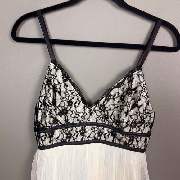 VTG Jessica McClintock slip maxi dress‎ small / 5 long fairy white lace pleated - Picture 6 of 15